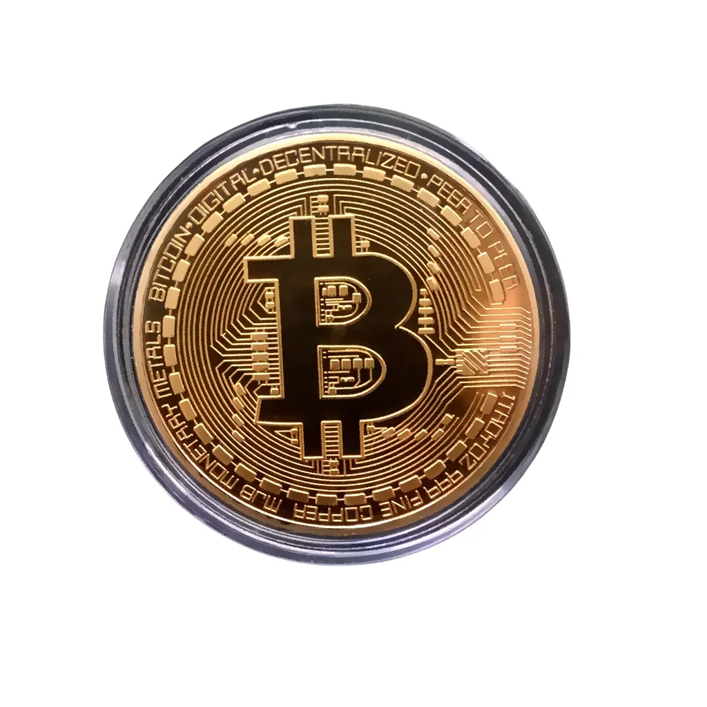 عملات معدنية مزخرفة، مقتنيات رائعة، عملة بيتكوين مطلية بالذهب، عملات معدنية، هدايا عمل، تذكارية مادية