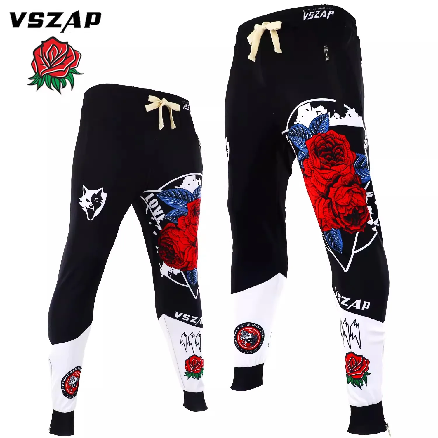 

VSZAP Fitness Training Rose Pants Muay Thai BroadcasSeekingt Sanda MMA Fighting Fighting Running Kick boxing Sports Fitness Pan