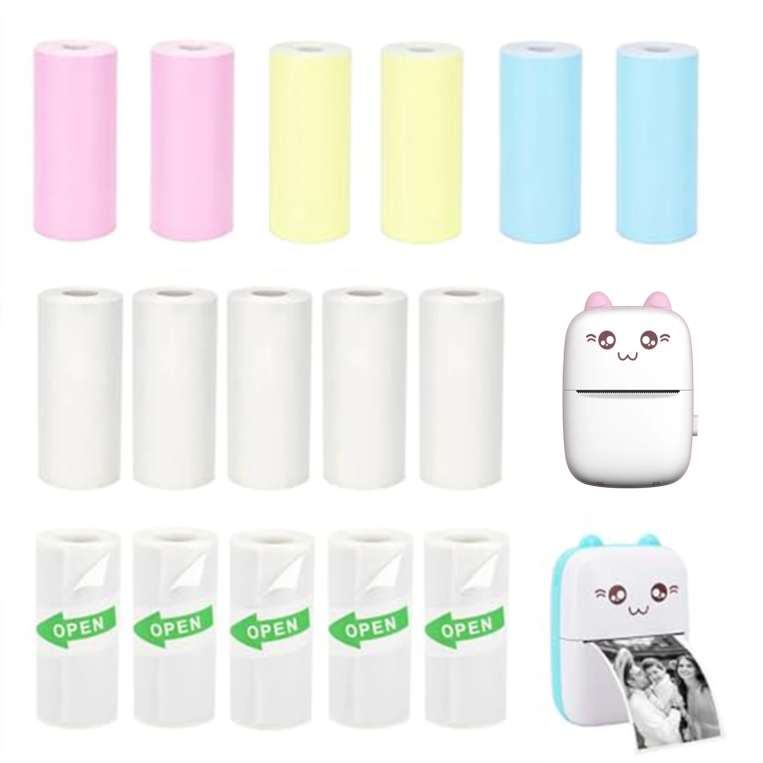 

Portable Mini Thermal Printer Photo Self-adhesive Label Printer For Mobile Android IOS Inkless Sticker Impresora Portatil