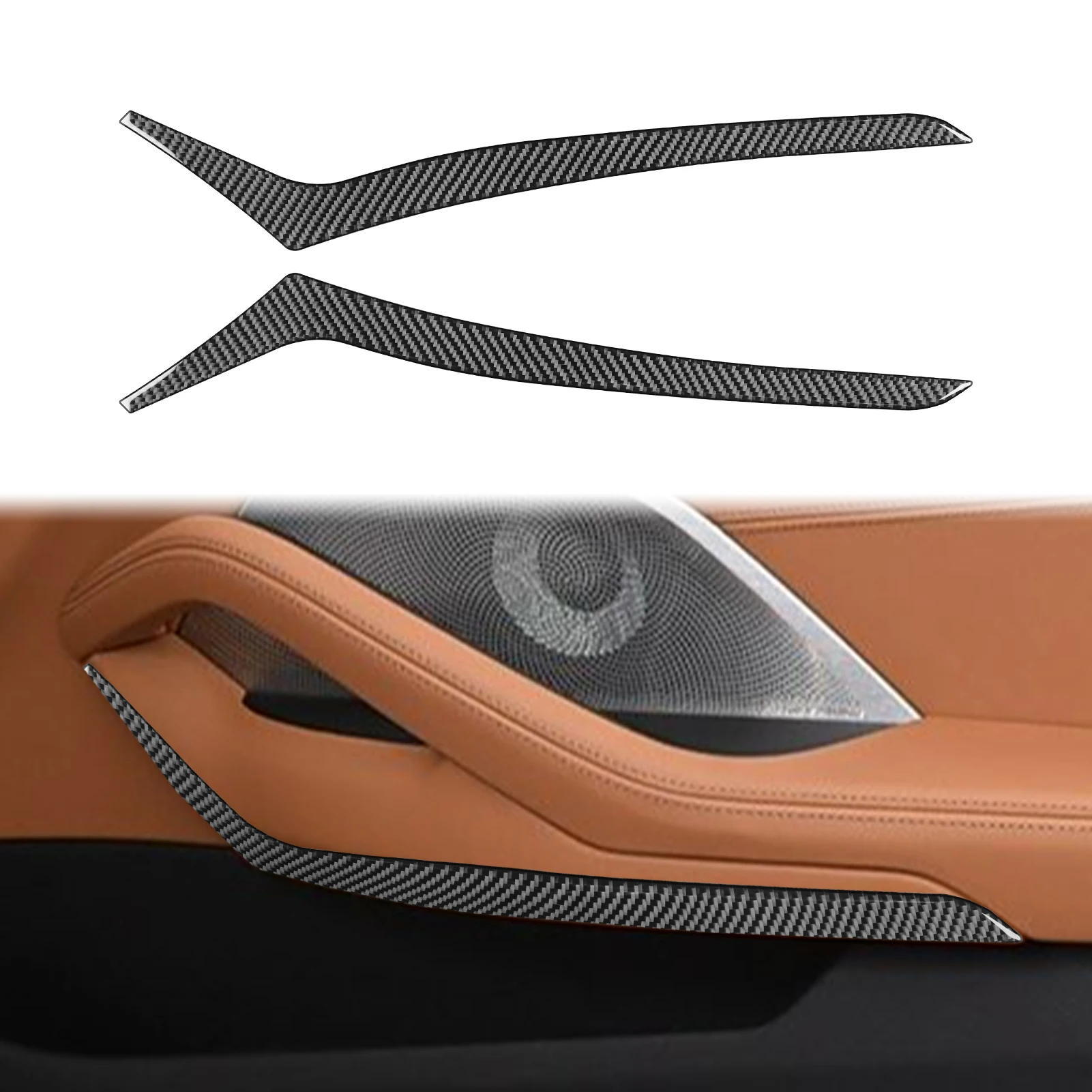 

Для BMW 8 серий G14 G15 G16 2019-2023 углеродное волокно Автомобильная Внутренняя дверь подлокотник ручка Крышка отделка стикер автомобильные аксессуары