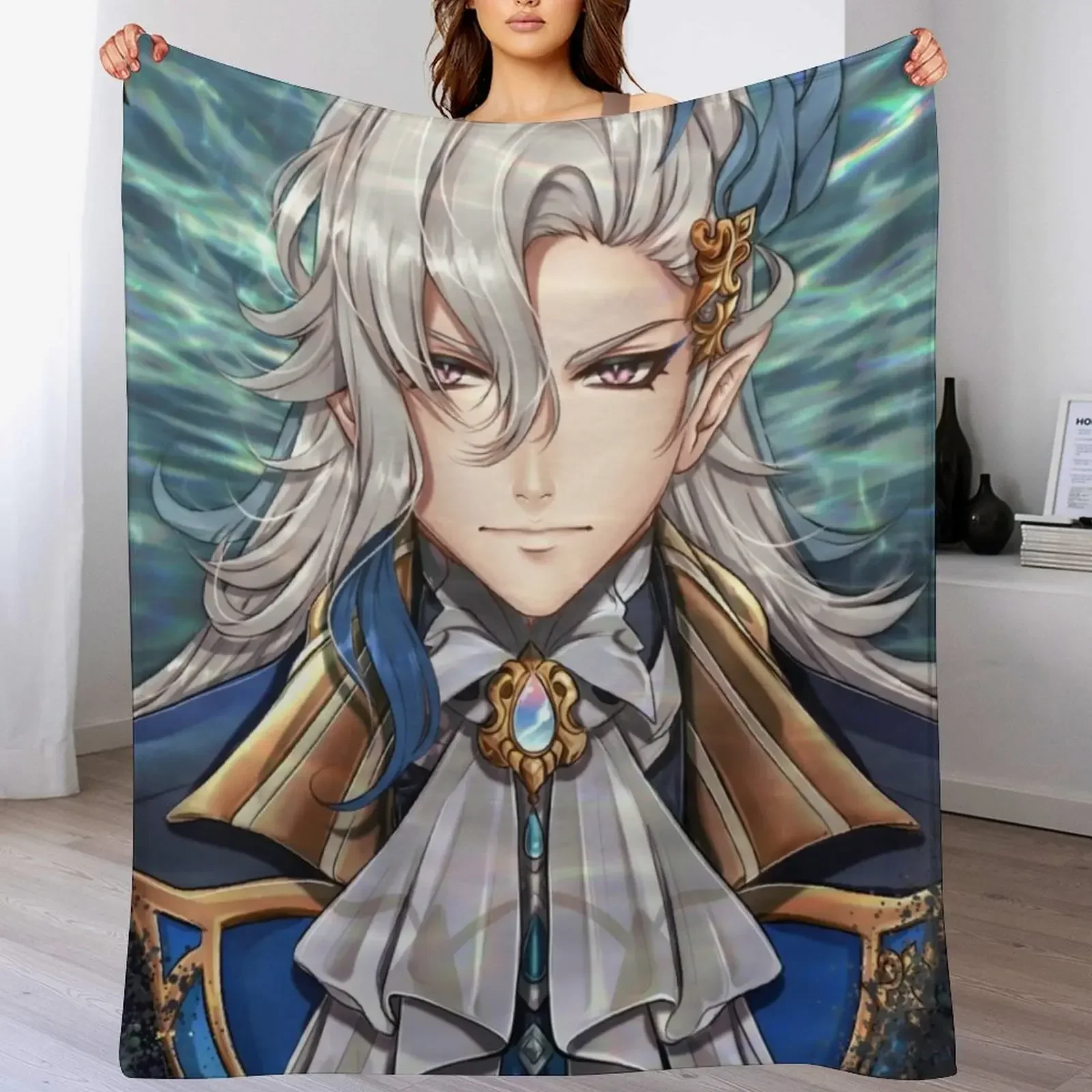 

neuvillette (genshin) Throw Blanket Picnic sofa bed Flannels Furry Blankets