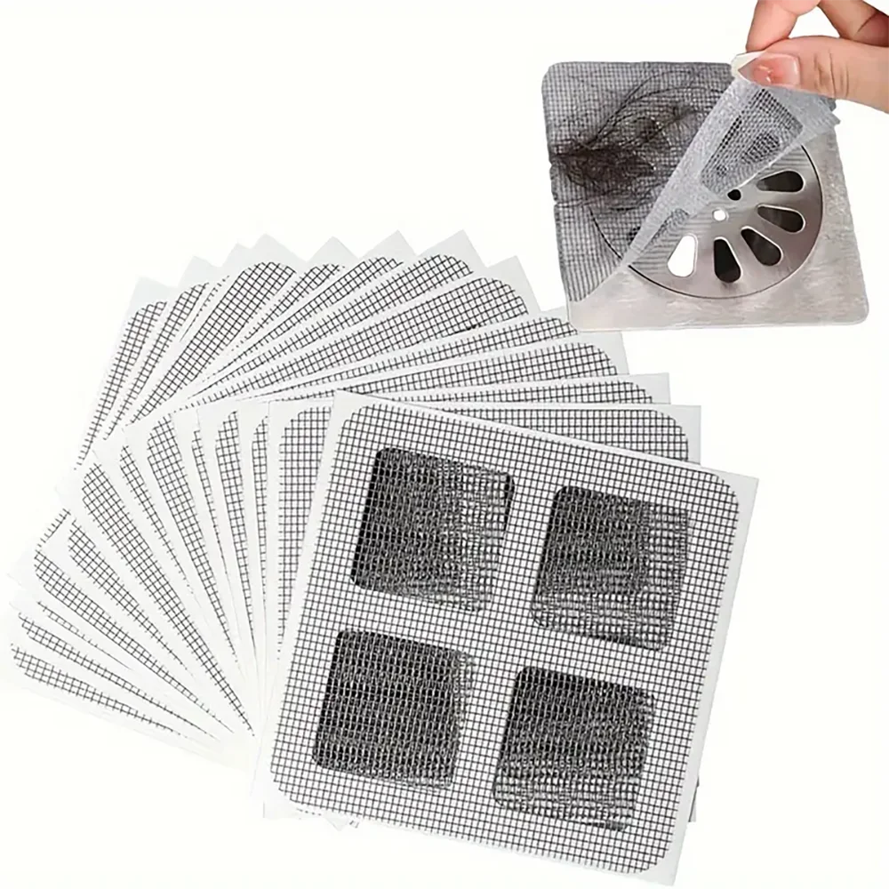 Disposable Hair Catchers for Shower Mesh Shower Drain Covers-Floor Sink Strainer Filter Mesh Stickers Bathroom Accessories