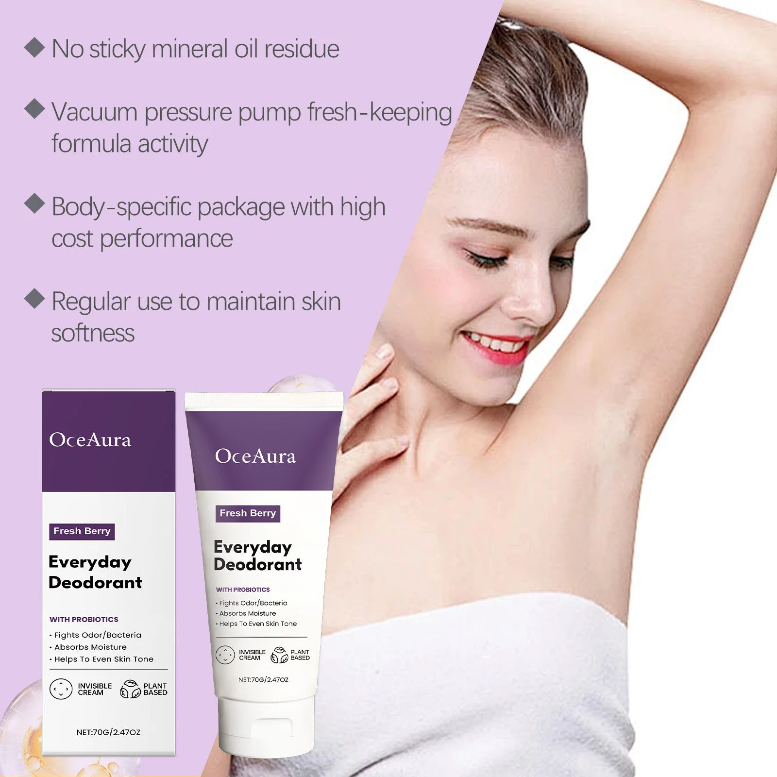 كريم مزيل العرق الطازج برائحة الفواكه، ينظف رائحة تحت الإبط، صيفي رائع، كريم العناية اليومي بالجسم، يغذي وينعم البشرة #6