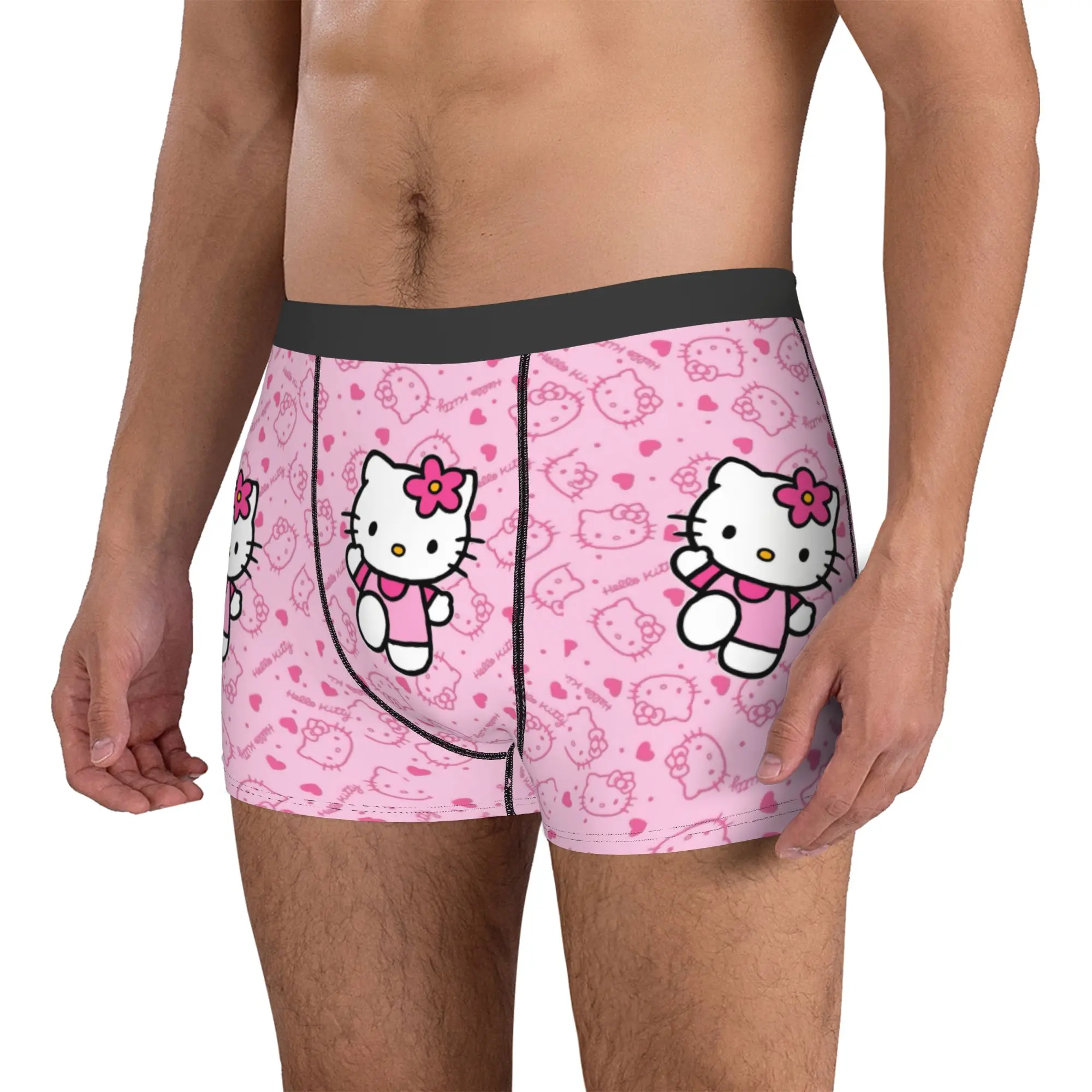 Girls Kitten Underwear Male Printed Pink Kawaii Cartoon Boxer Briefs Shorts Panties Breathable Underpants - view 3