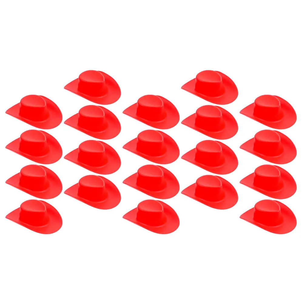 음료용 미니 카우걸 모자 20개 미니어처 하우스 장식 작은 모자 장식 공예 액세서리 섬세한 파티 선물