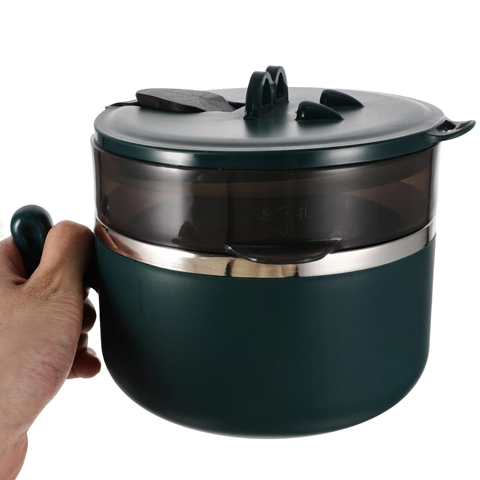 

Elegant Insulated Noodle Bowl Stainless Steel Multi-Functional Portable Soup Rice Porridge Bowl with Lid Home Kitchen Use