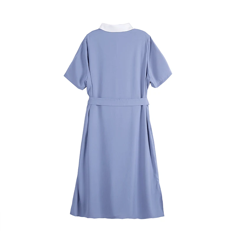 Estate nuova serie Sle Nan Dr Color Colion colletto legato in vita Colore Bule Dr per donna Altro materiale