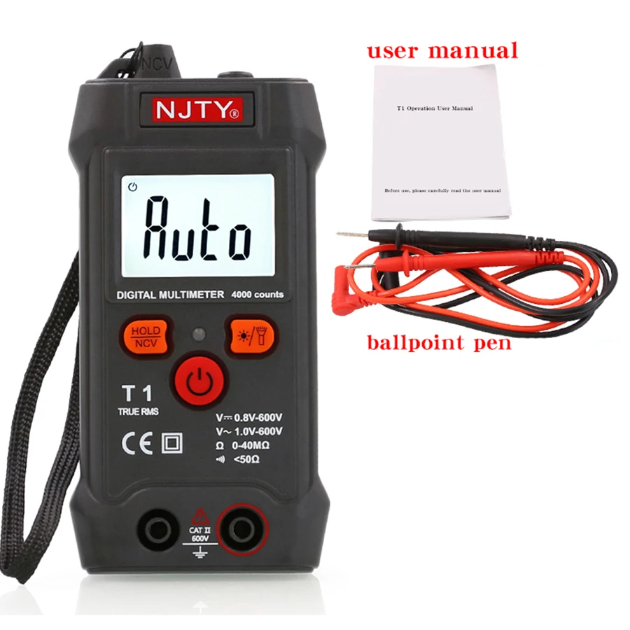 NJTY T1 Fully Intelligent Digital Multimeter - No Need to Change Gears, Small and Mini, Fully Automatic, Anti-Burn Universal Me