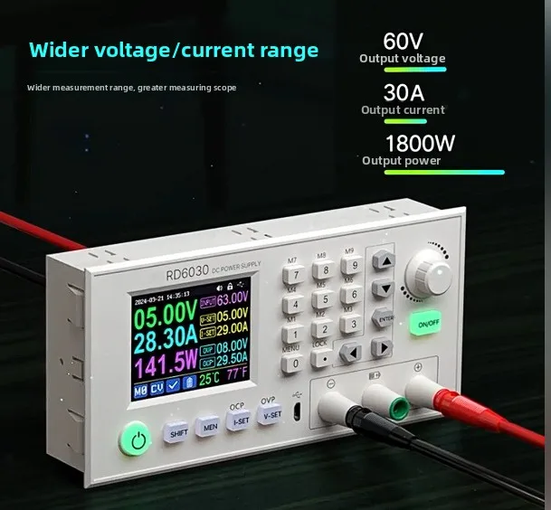 

High-Power Adjustable DC Power Supply RD6030 - Lithium Battery Charger & Voltage Regulator