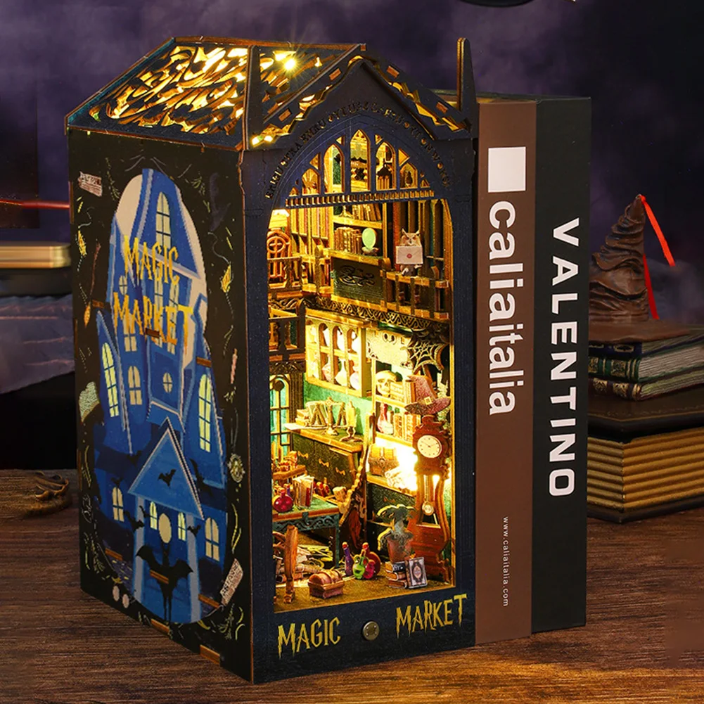 

DIY 3D деревянные волшебники базар книги набор номеров многофункциональная сборная модель декор для домашней комнаты