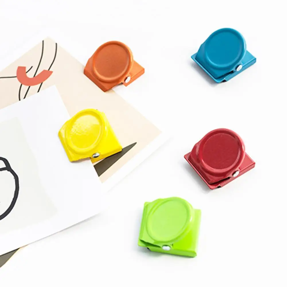 Metal 4Pcs Excellent Strong Students Message Clip Fridge Magnet Candy Color Storage Clip Delicate   for Refrigerator