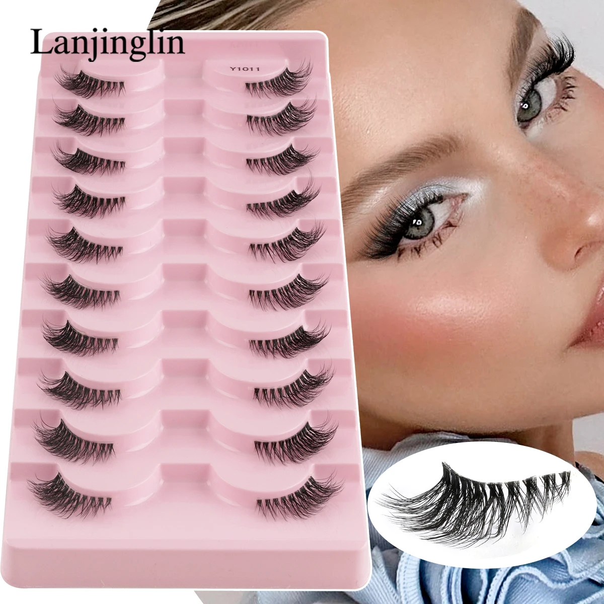 False Eyelashes 3/5/10 Pairs Half Lashes Cat Eye Natural Look Faux Cils Wispy 3d Mink Eyelashes Extension Make up Tools Cílios