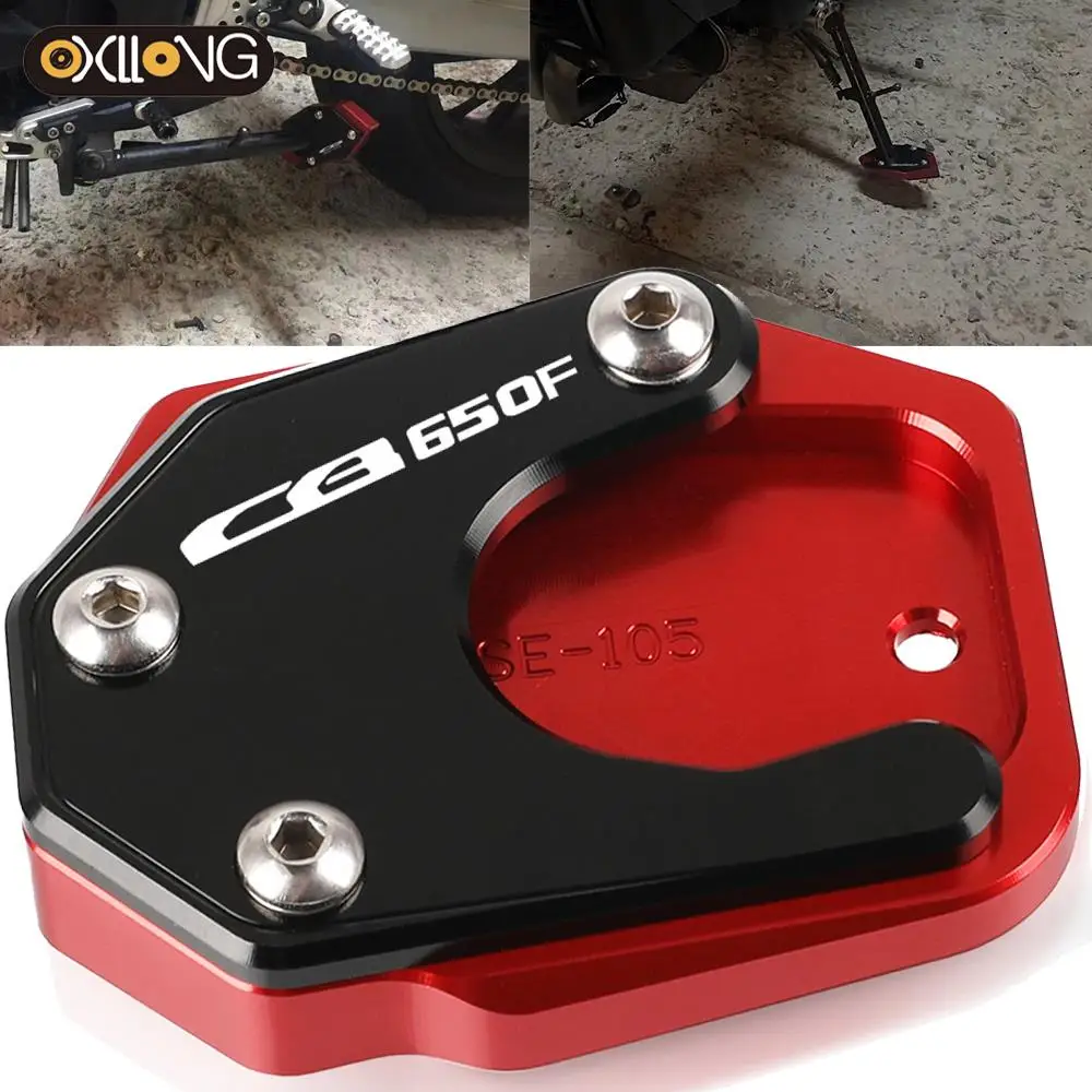 For HONDA CB650F CB 650F 2014 2015 2016 2017 2018 Motorcycle Kickstand Foot Side Stand Extension Pad Support Plate Enlarge Stand