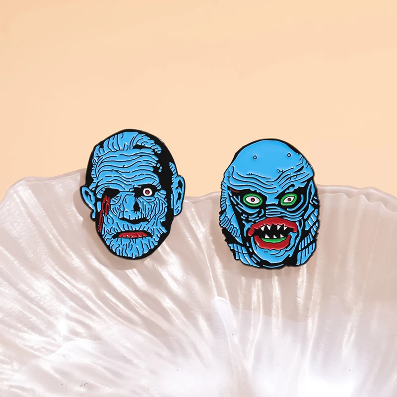 Halloween Horror Enamel Pins Scary Movies Figure Thrilling Terror Mask Brooch Lapel Brooches Jewelry Souvenir Gifts For Friends