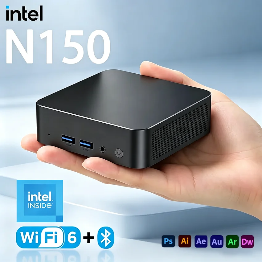 Mini PC HOT Selling Intel N150 CPU 32GB DDR4 512GB 1TB M.2 SSD 1080P USB3.0 1000M Ethernet Gaming PC Desktop Mini Computer