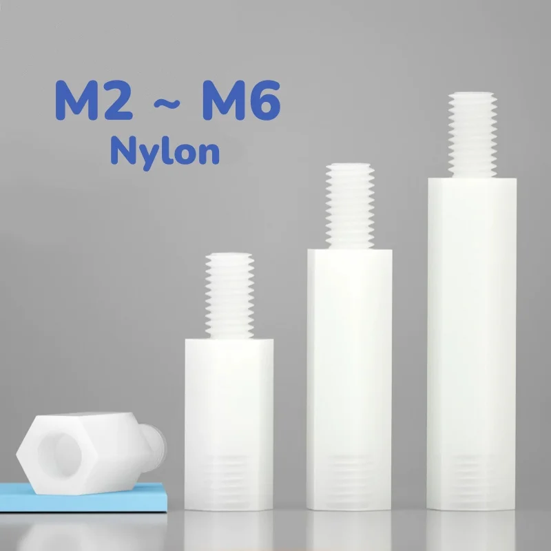 White Nylon Spacing Screw M2 M2.5 M3 M4 M5 M6 Hex Male Female Standoff Threaded Pillar Mount PCB Board