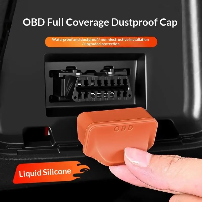 Cache-poussière en silicone pour port OBD de voiture, design poignée, protection anti-poussière pour la plupart des véhicules, accessoires intérieurs automobiles
