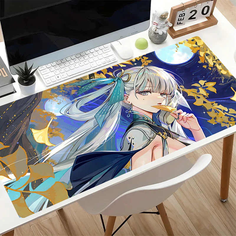 HD Print Gaming Mouse Pads kawaii Carpet Rubber Gamer Desk Mat PC Accessories Pads Wuthering Waves Jinhsi Large size Mousepads