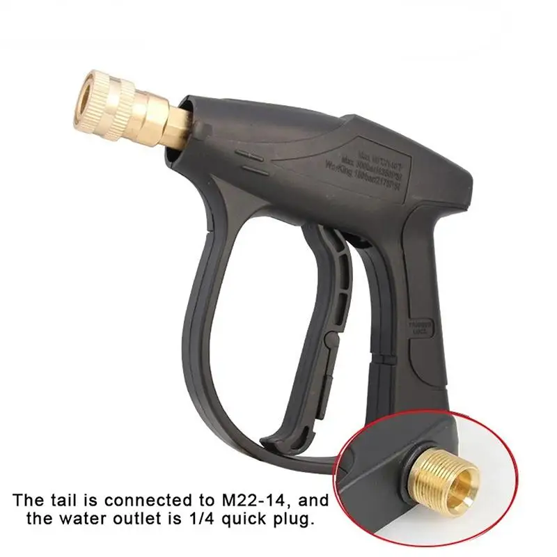 Heavy Duty Pressure Washer Gun M22 14mm 1 4 Quick Nozzle for Home Outdoor Car and Deck Cleaning