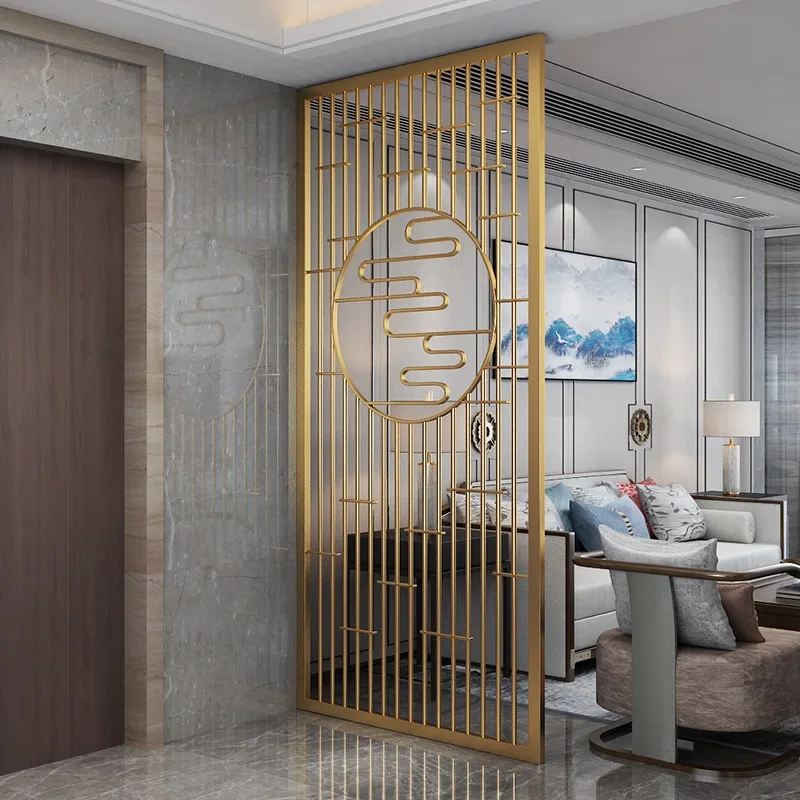 Stainless steel screen wrought iron partition simple modern light luxury