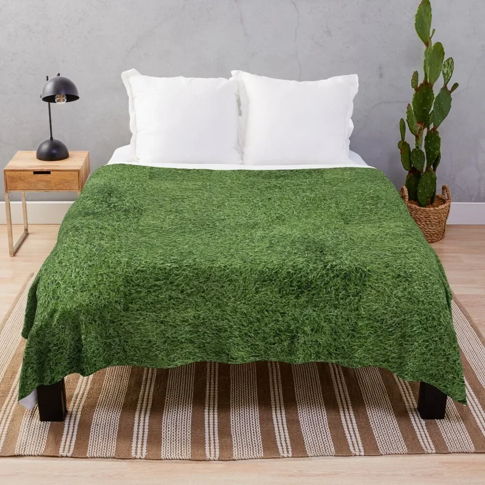 

Astroturf Lush Green Turf Grass Athletic Field Texture Throw Blanket Shaggy Tourist Decorative Sofas Blankets