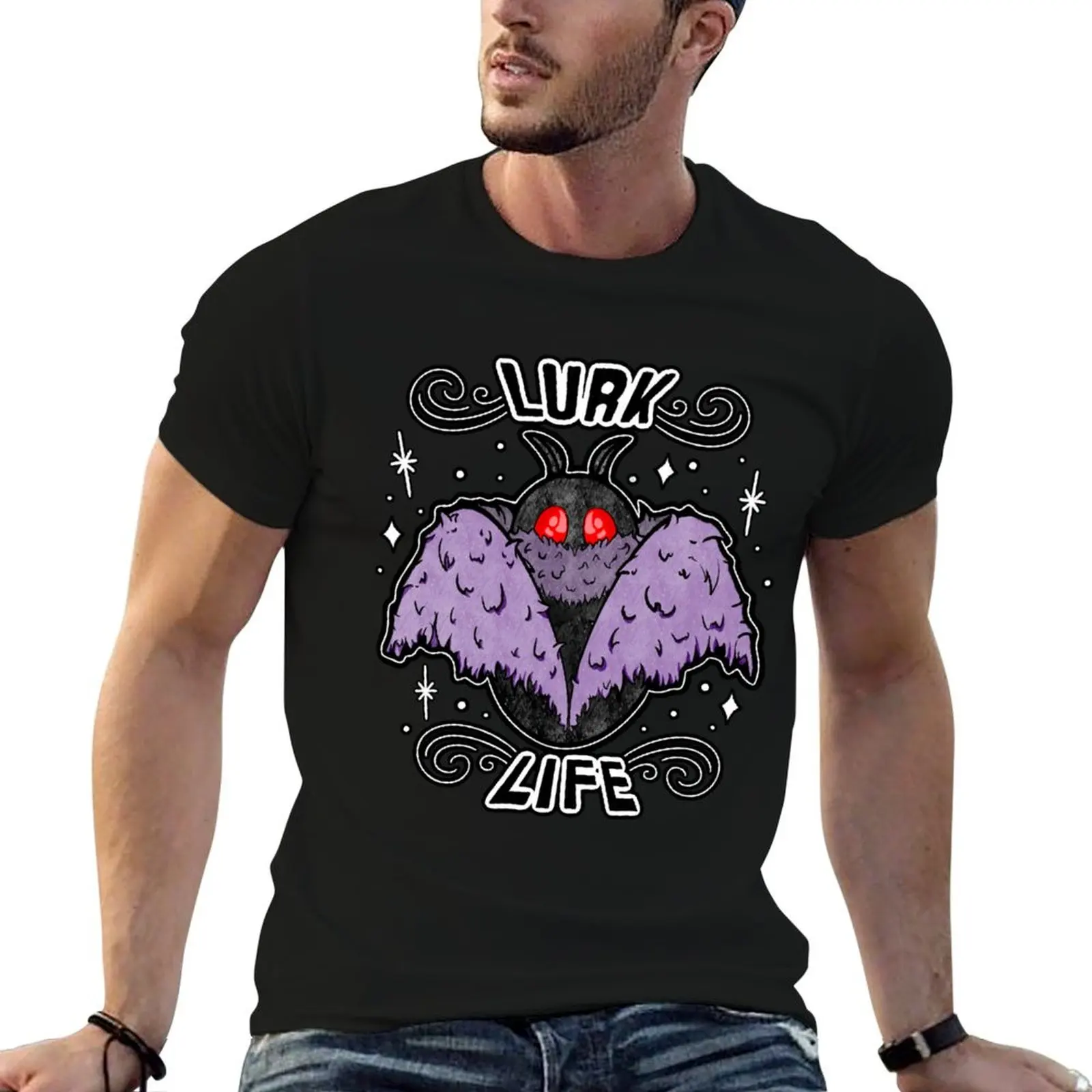 Lurking Mothman T-Shirt man clothes shirts graphic tee anime t shirts shirts graphic men clothes