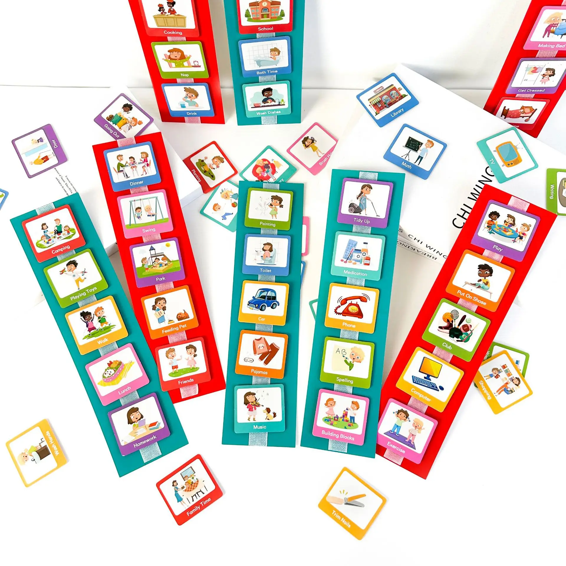 Bview Art Kids Visual Schedule Cards - Non Verbal Communication Tool , Daily Routine Chart & Planner for Home & Classroom