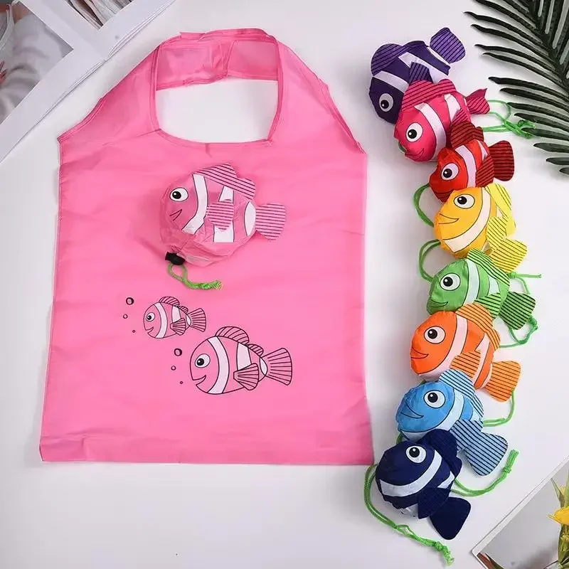 

Складная сумка для покупок с милой тропической рыбой, большая вместительная сумка для покупок в супермаркете, портативная многоразовая экологически чистая дорожная сумка с животными