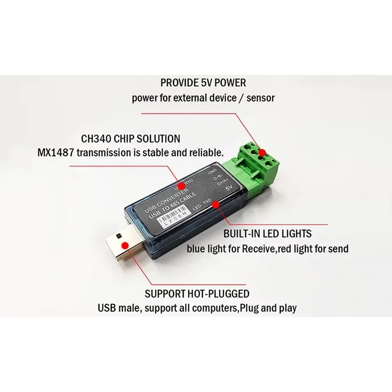 High-quality Industrial USB to RS485 Converter, USB to RS485 Cable