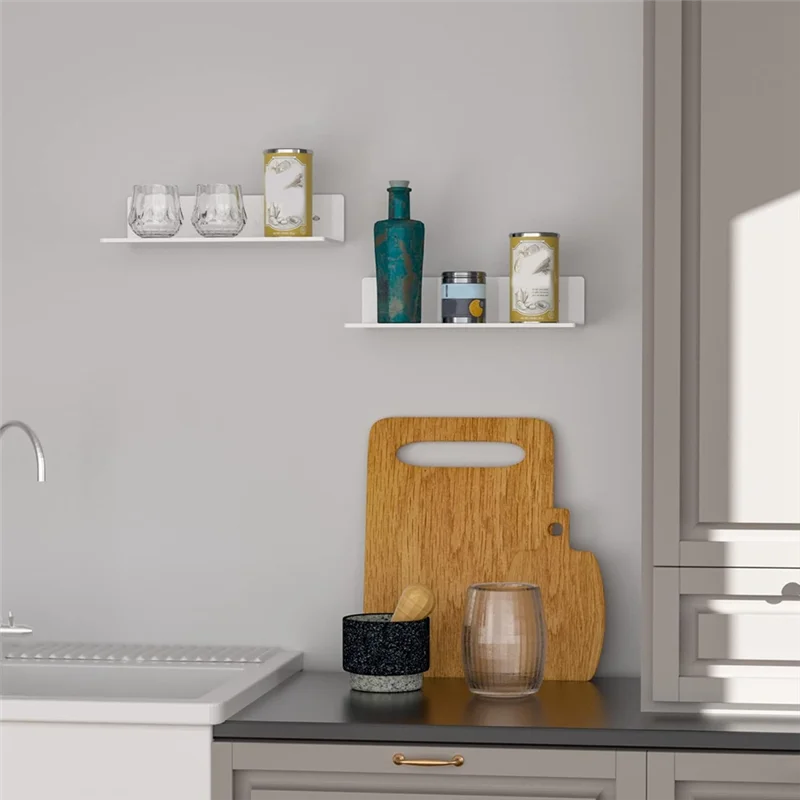 

ABJN-прозрачная акриловая плавающая полка, небольшая настенная полка для хранения для декора ванной комнаты, гостиной