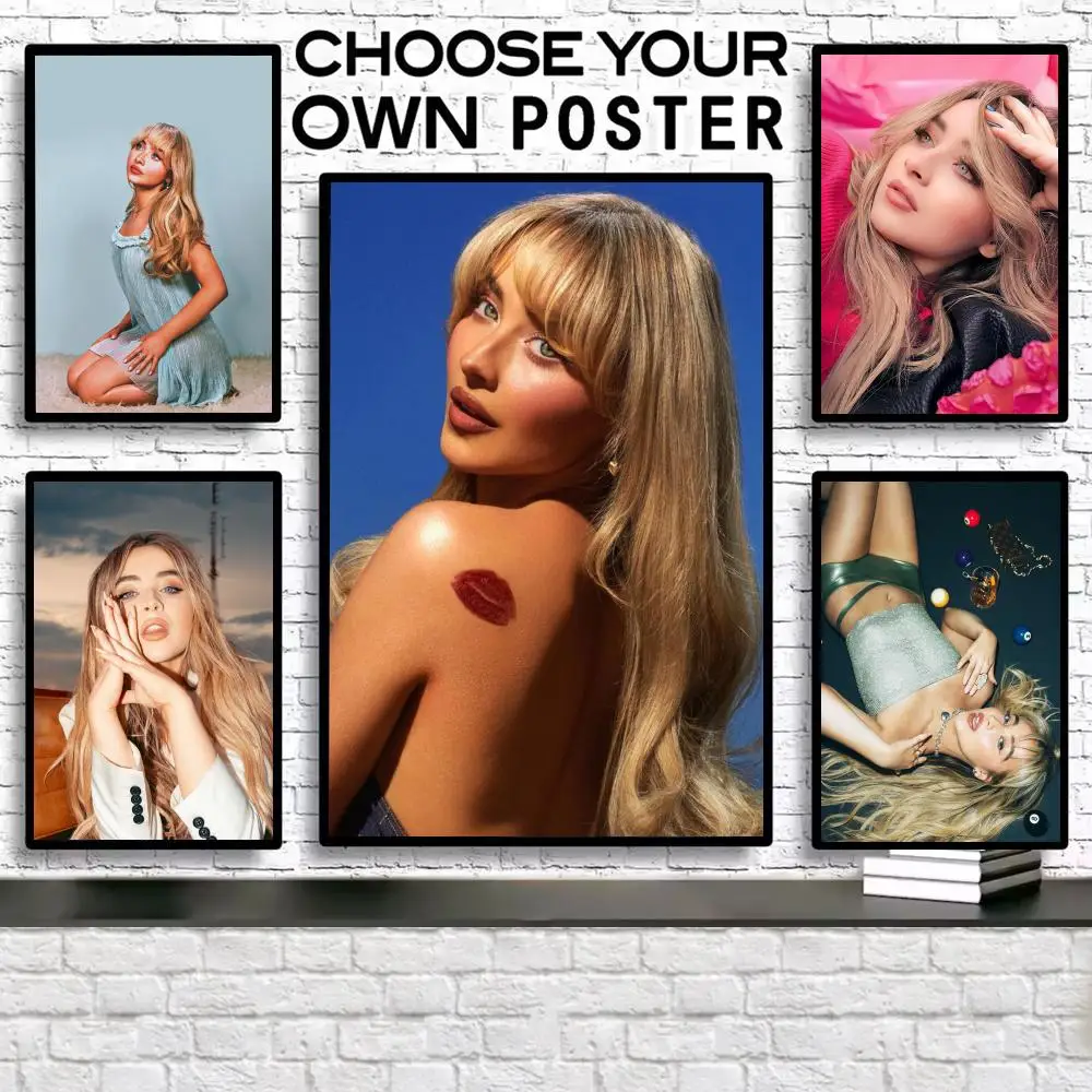 

Singer S-sabrina C-carpenter Painting Calligraphy Frameless Canvas Wall Art Perfect For Hallway Home Decoration Holiday Gifts