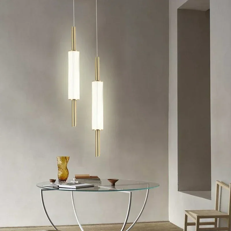 Modern Simplicity Bedroom Bedside Small Pendant light Nordic Table Bar LED Lamp Designer 90-260V Golden Restaurant Chandeliers