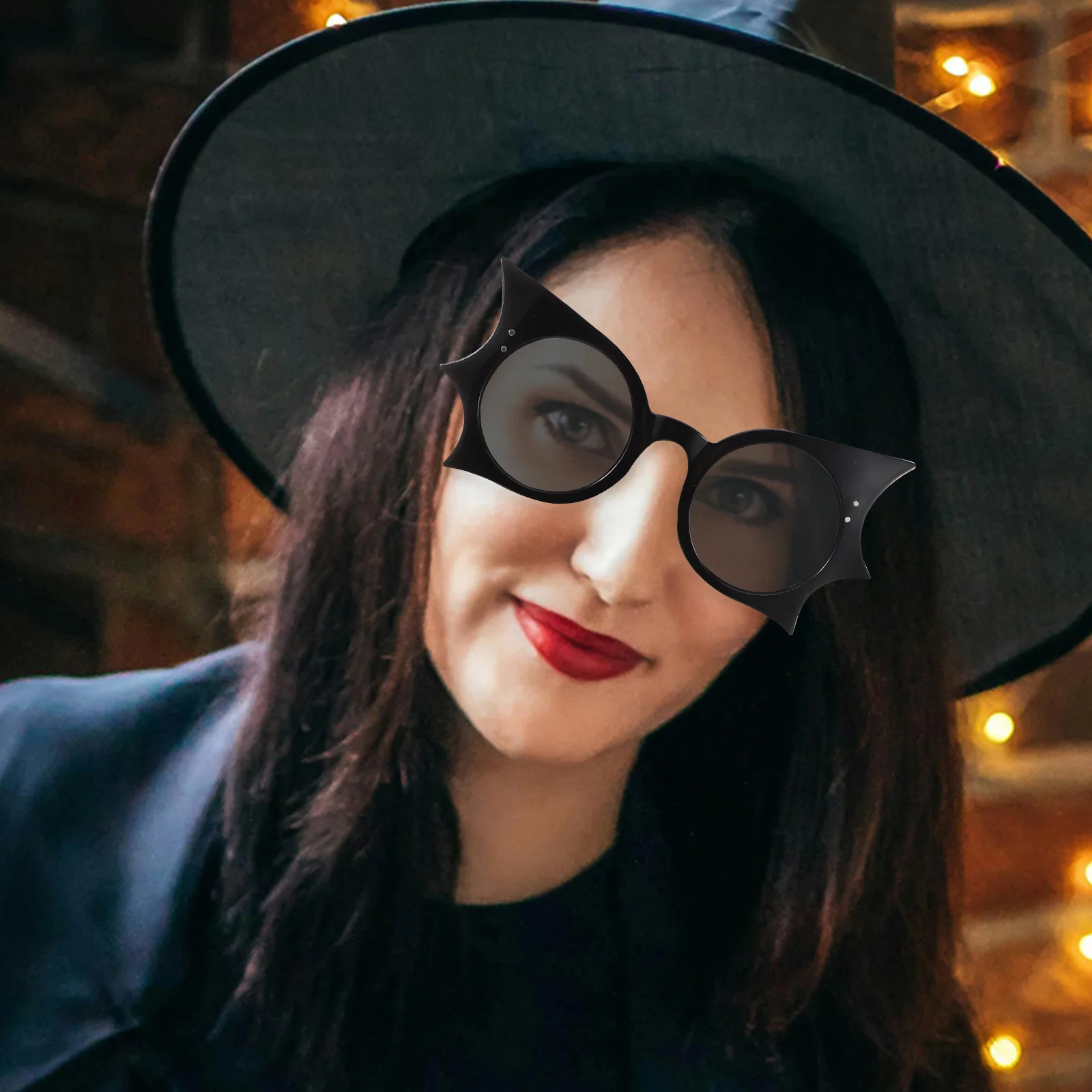 

1 пара новых солнцезащитных очков в форме летучей мыши, легкие очки для Хэллоуина, пластиковые реквизиты для фотосессии, солнцезащитные очки на Хэллоуин