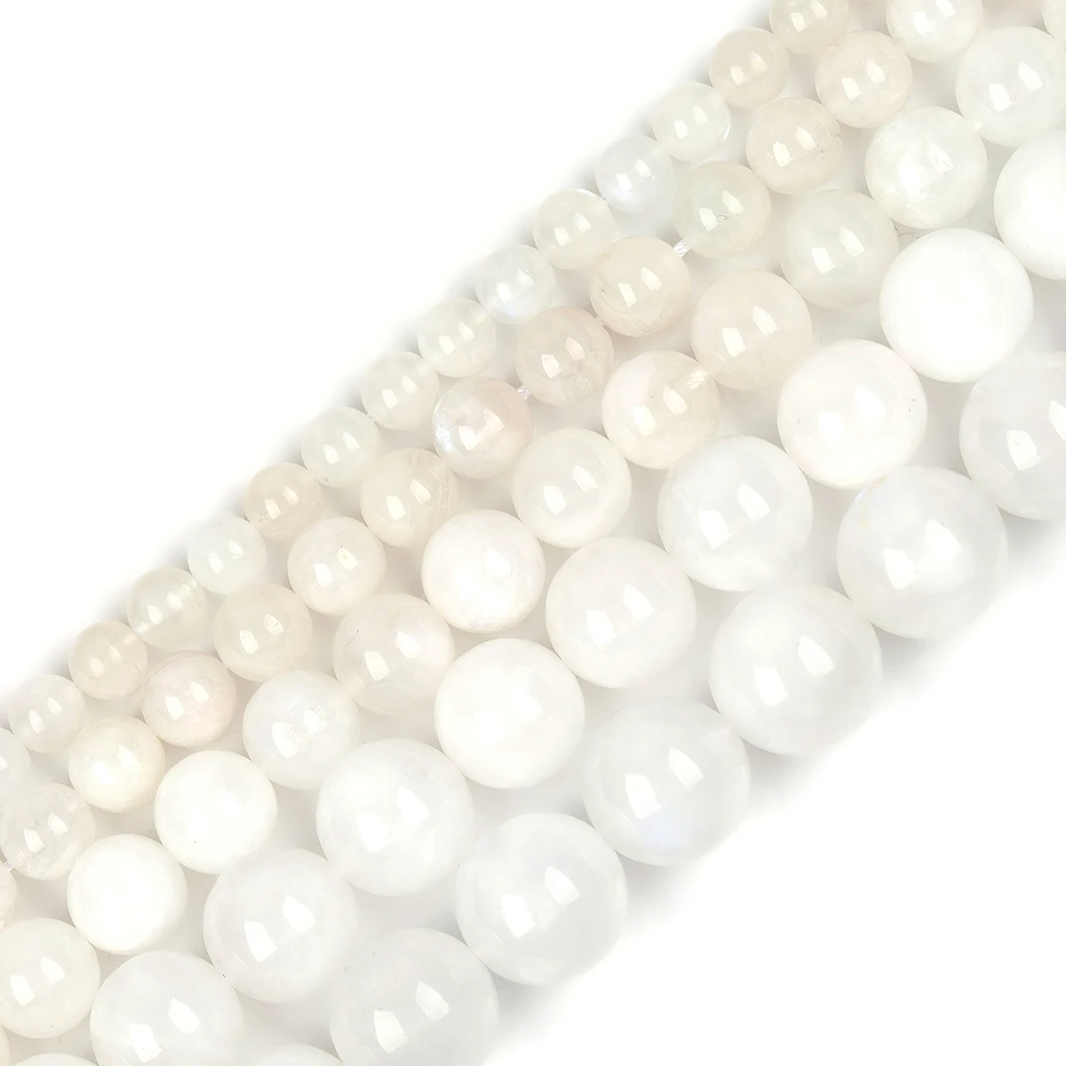 6mm 8mm Natural Stone Rainbow Moonstone Round Beads for Jewelry Making Strand 15\