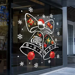 Christmas Decorative Window Stickers Creative Bell Design For Glass Doors Shop Windows Pvc Material