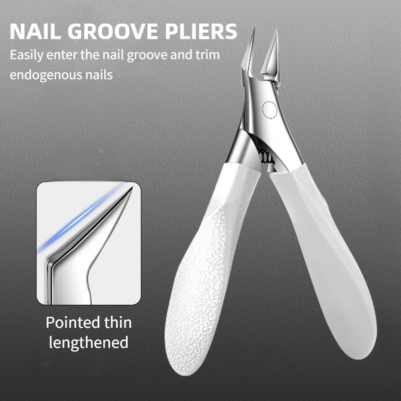 Stainless Steel Ingrown Toenail Clipper - Pointed Precision Blade, Thick and Hard Nail Compatible, Pedicure Tool for Long-Lastin