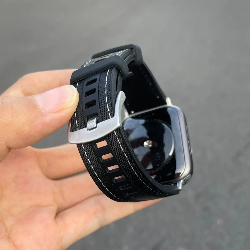 Composite Silicone Band For Apple Watch 11 42-46mm 44mm 45mm 40mm 41mm Sports Straps iwatch series 10 9 8 7 6 5 SE Ultra 3 49mm