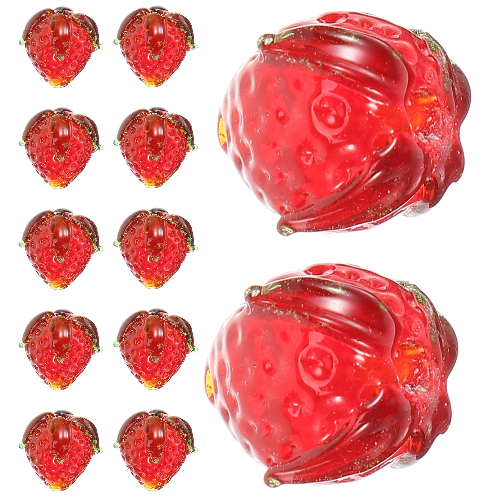 

16Pcs Glass Strawberry Charms Realistic Shape Smooth Surface Jewelry Making Accessories DIY Bracelet Necklace Pendants