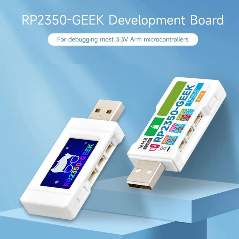 Placa de desenvolvimento RP2350-GEEK, baseada no microcontrolador RP2350, com LCD colorido de 1,14 polegadas 65K, downloader de depuração USB