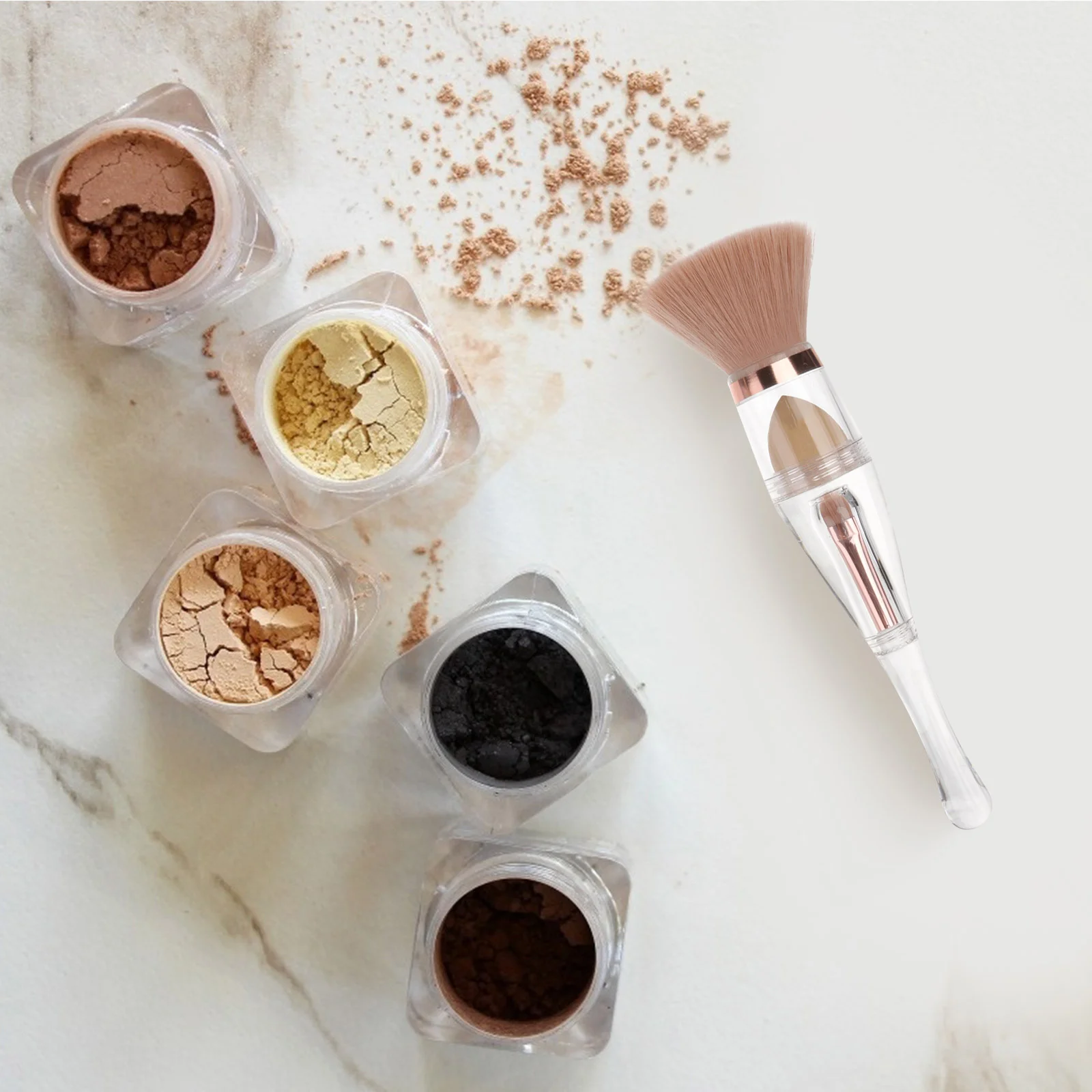 1 ชุดแปรงแต่งหน้าแบบรวม ทนทาน ชุดแปรงพกพาสะดวก อุปกรณ์แต่งหน้าที่ใช้งานได้จริง เครื่องสำอาง