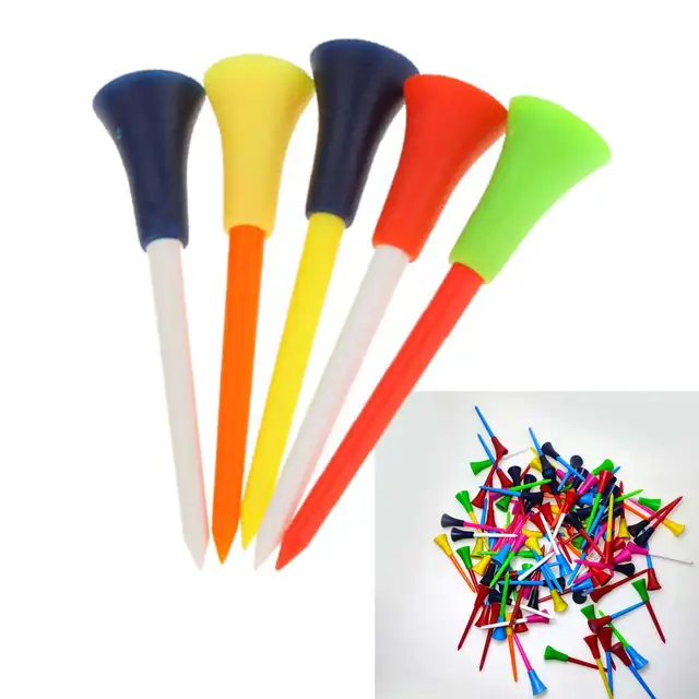 83mm Golf Tees Rubber Cushion Top Plastic Ball Holder Golf Accessories 10-40 Pieces Random Color 83mm Golf Tees Rubber Cushion Top Plastic Ball Holder Golf Accessories 10-40 Pieces Random Color