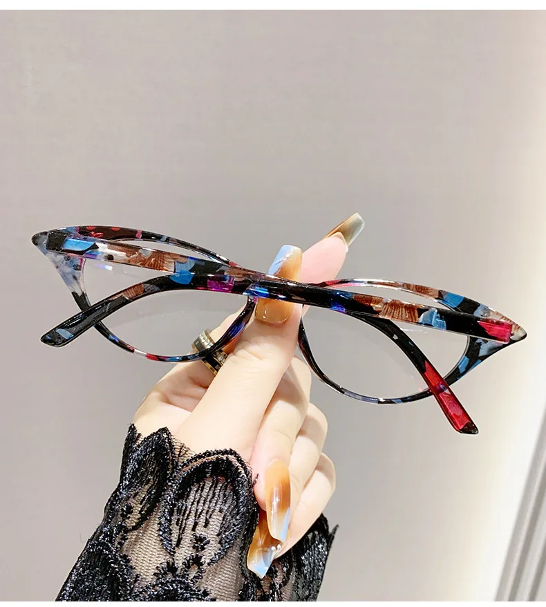 Neue Lesebrille Mann Frau Cat Eye Strass Leser Unisex Mode Blockieren Blau Licht Brillen Bunte Brillen – Detail 16