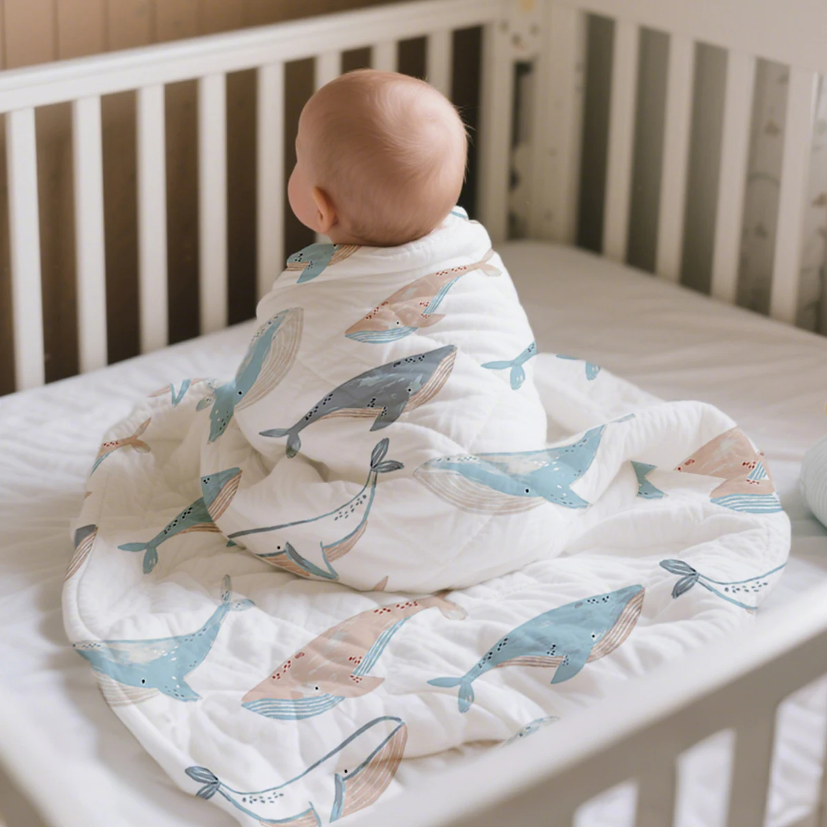 

HappyFlute 150x110cm Double-Sided Skin-Friendly Soft Baby Blanket Soothing Cool Summer Quilt