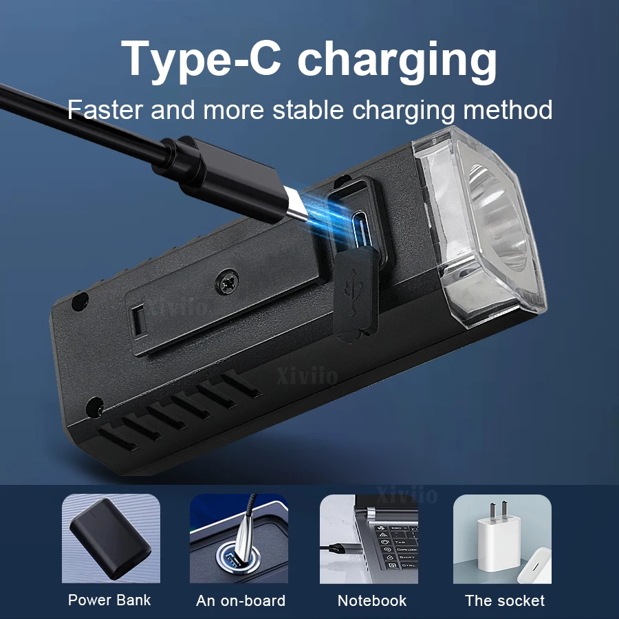 دراجة هوائية خفيفة USB قابلة للشحن ليلاً ركوب المصباح السوبر مشرق دراجة هوائية جبلية ضوء دراجة اكسسوارات ركوب السلامة