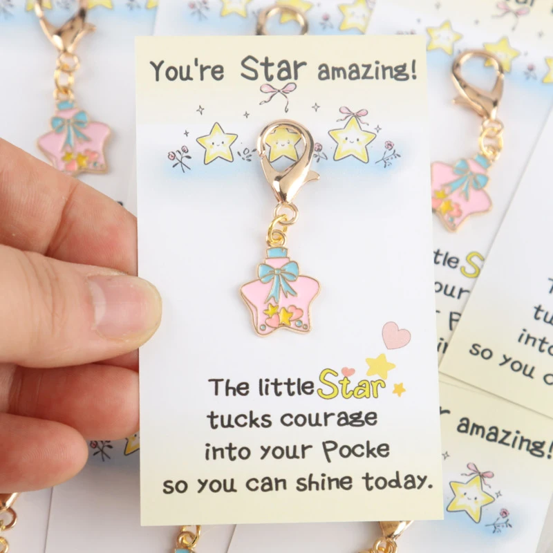 Ensemble de porte-clés 2dCute Drift Bottle Star Series, 4/8 pièces, c'est vraiment incroyable que vous ayez apporté une carte étoile, cartes d'encouragement A