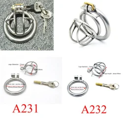 Stainless Steel Chastity Device 2 Size Bird Cock Cage Lock Adult Game Male Chastity Belt Device Penis Ring Sex Toys for Men A231