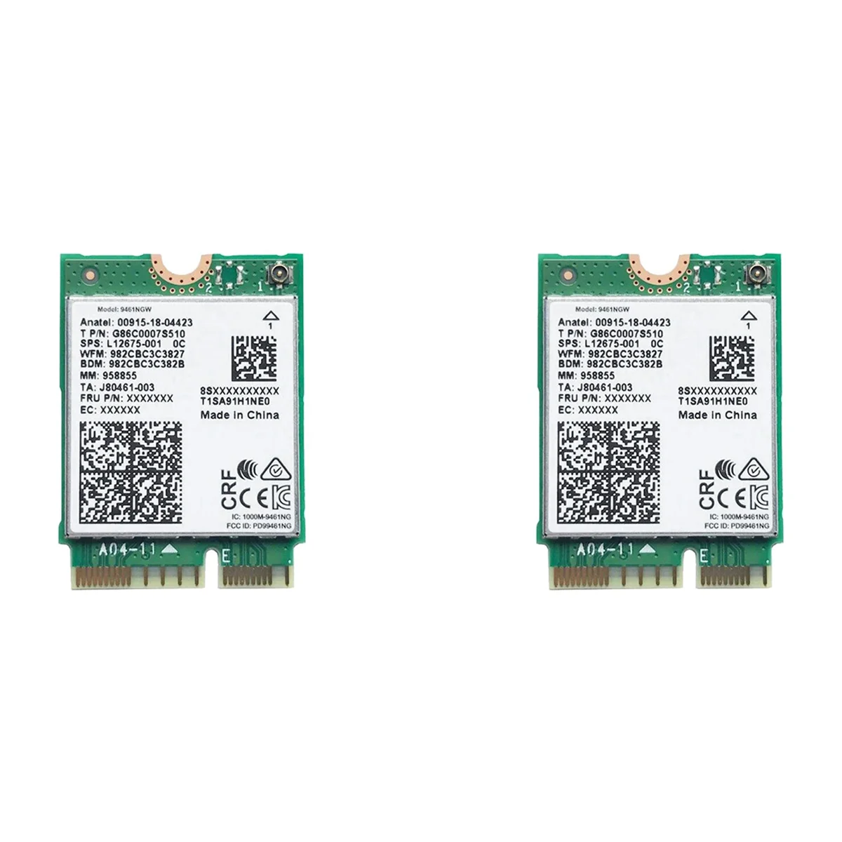 Tarjeta WiFi para Intel 9461NGW, adaptador inalámbrico de banda Dual AC 9461, 2,4G/5G, 802.11AC, M2 Key E, CNVI, Bluetooth 5,0, 2 uds.