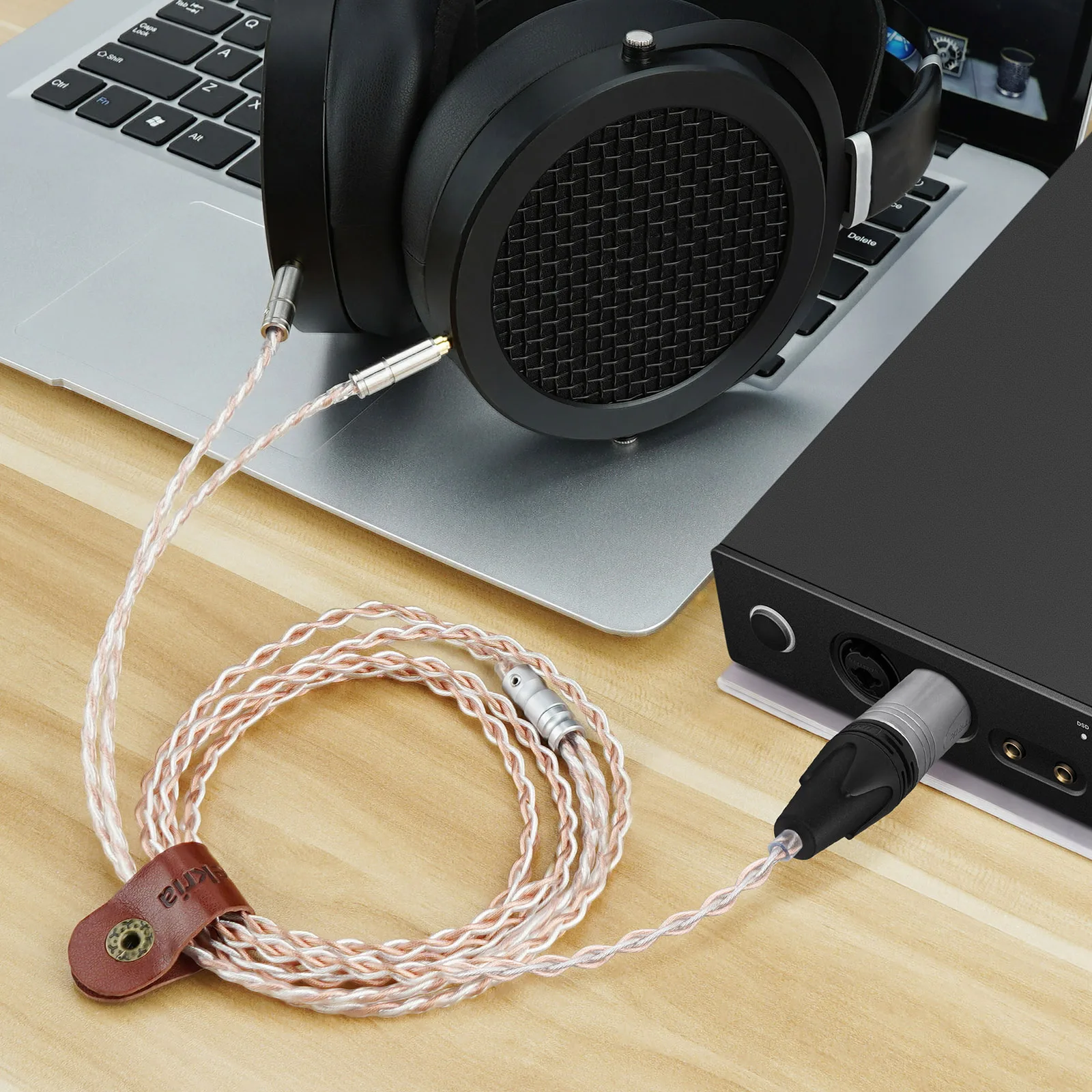 Посеребренный обновленный аудио-кабель Geekria Apollo 4Pin XLR на Dual 3,5 мм, совместимый с HIFIMAN SUSVARA, презентация SUNDARA