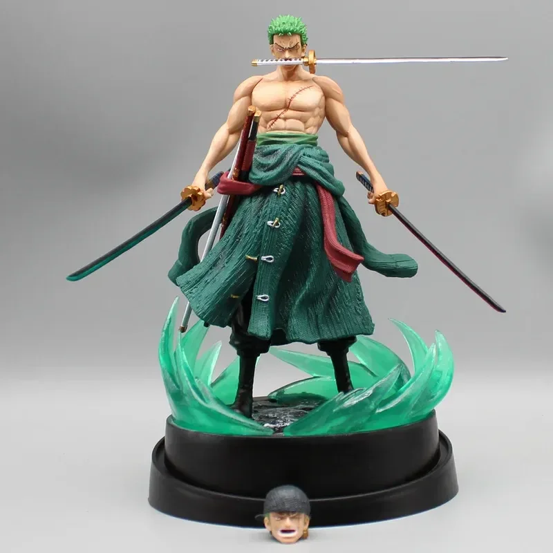 One Piece Gk Roronoa Zoro Two Years Later Three Knife Flow Double Head Sculpture Model Handmade Decoration Anime Peripherals