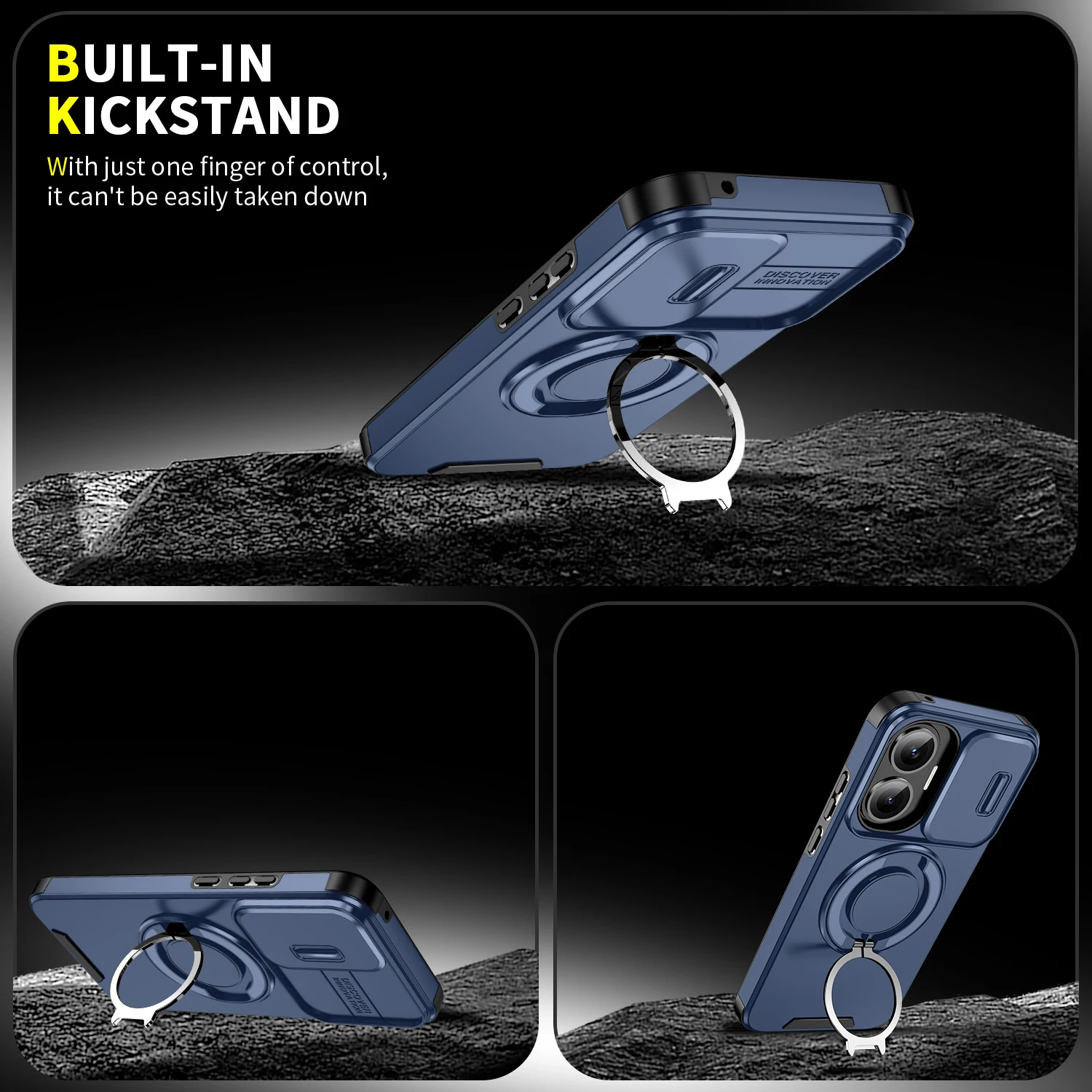 360 ° حافظة مغناطيسية دوارة لهاتف Poco F7 Ultra F7 X7 Pro X7 X6 Pro X6 C75 C71 غطاء نافذة الكاميرا المضاد للسقوط #4